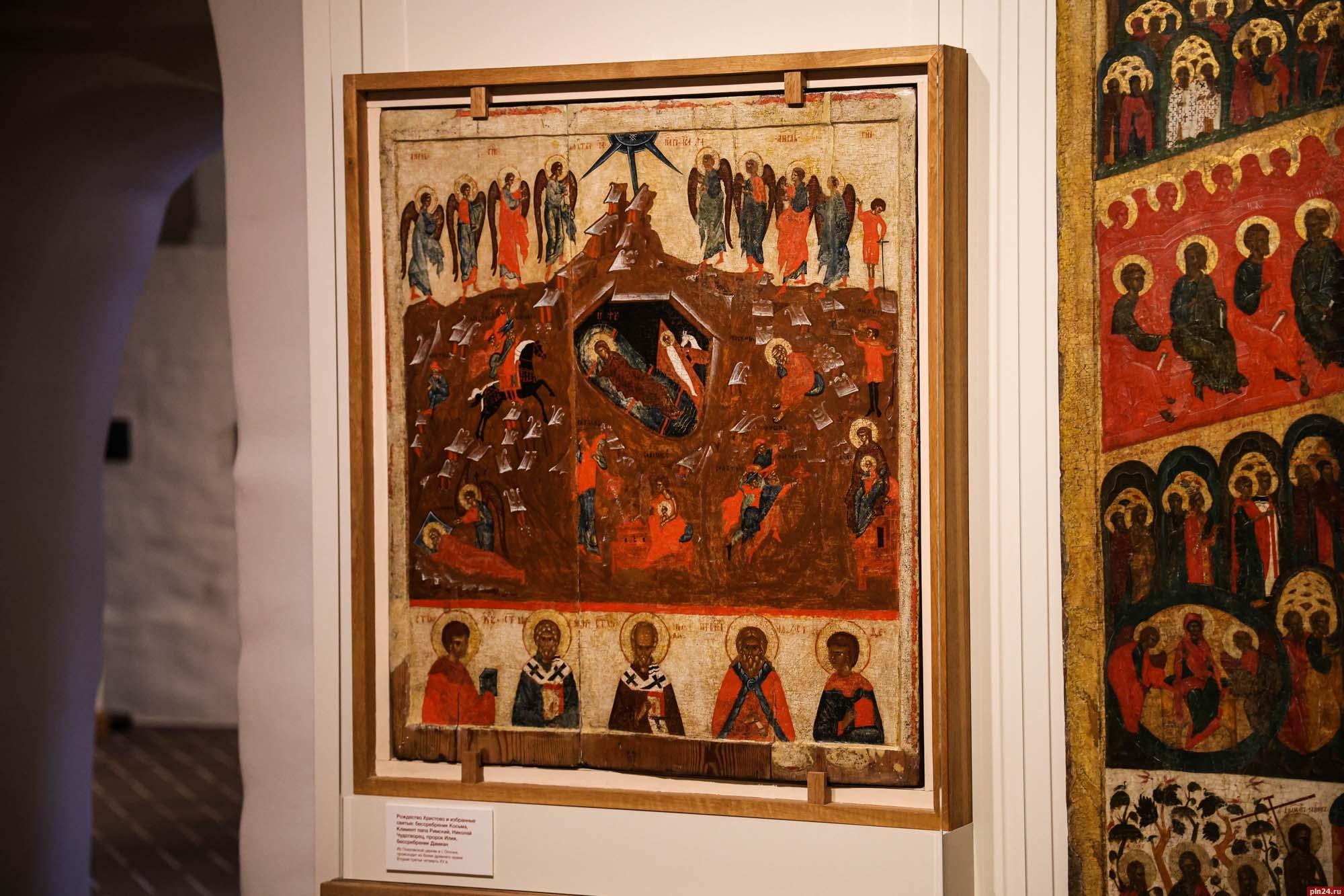 Уникальная икона XV века представлена в Пскове на Рождество